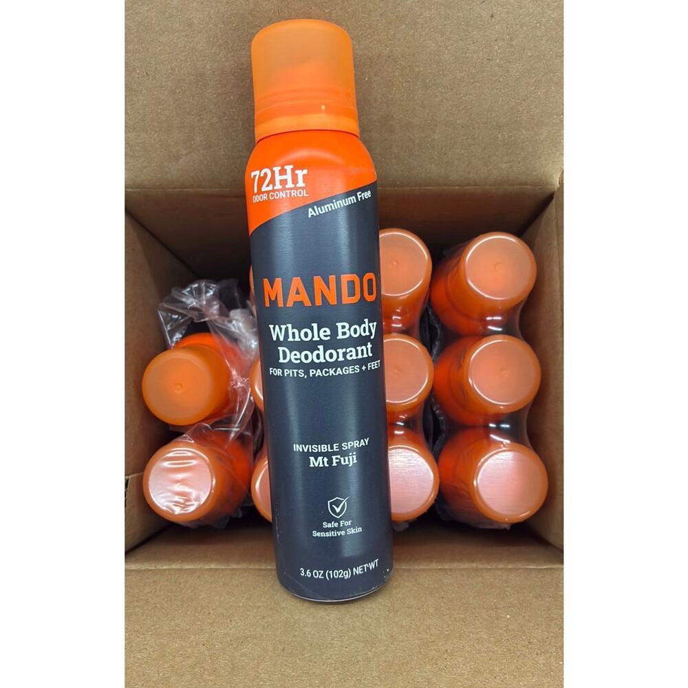 Mando Deodorant Spray for Men, Aluminum Free, Mt Fuji Scent, 3.6 oz 3 pack